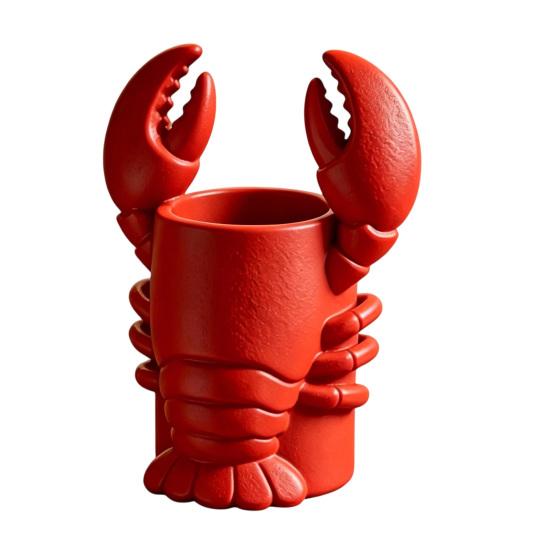 jijijing Lobster Pen Holder, 3D Printed Desktop Organizer, Crayfish Pencil Stand for Office Desk Student Supplies, Halloween Party Decoration Gift