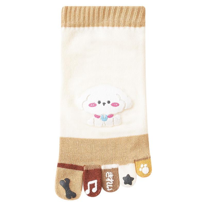 Dámské letní nové trendy odvádějící pot pohybové bavlněné ponožky s pěti prsty a krátkou trubičkou