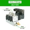 3V110-06-NC Normally Close Electromagnetic Solenoid Valve Block With Muffler Fitting Base Manifold DC12v 24v AC 110v 220v 3 Port