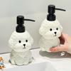 Refillable Bichon Frise Ceramic Soap Dispenser  for Soap, Shampoo, and Detergent