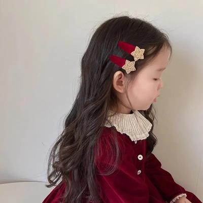 1 Pair Korean Style Glitter Star Hair Clips for Baby Girls Infant Soft BB Barrettes Children Hair Accessories Headwear