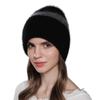 Women Winter Rabbit Hair Wool Double Color Knitted Warm Versatile Ear Hat Cap