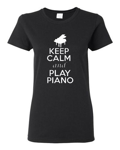 

Ladies Keep Calm and Play Piano Pianist Musician Music Lover Jazz T-Shirt Tee Unisex T-Shirt XXXL