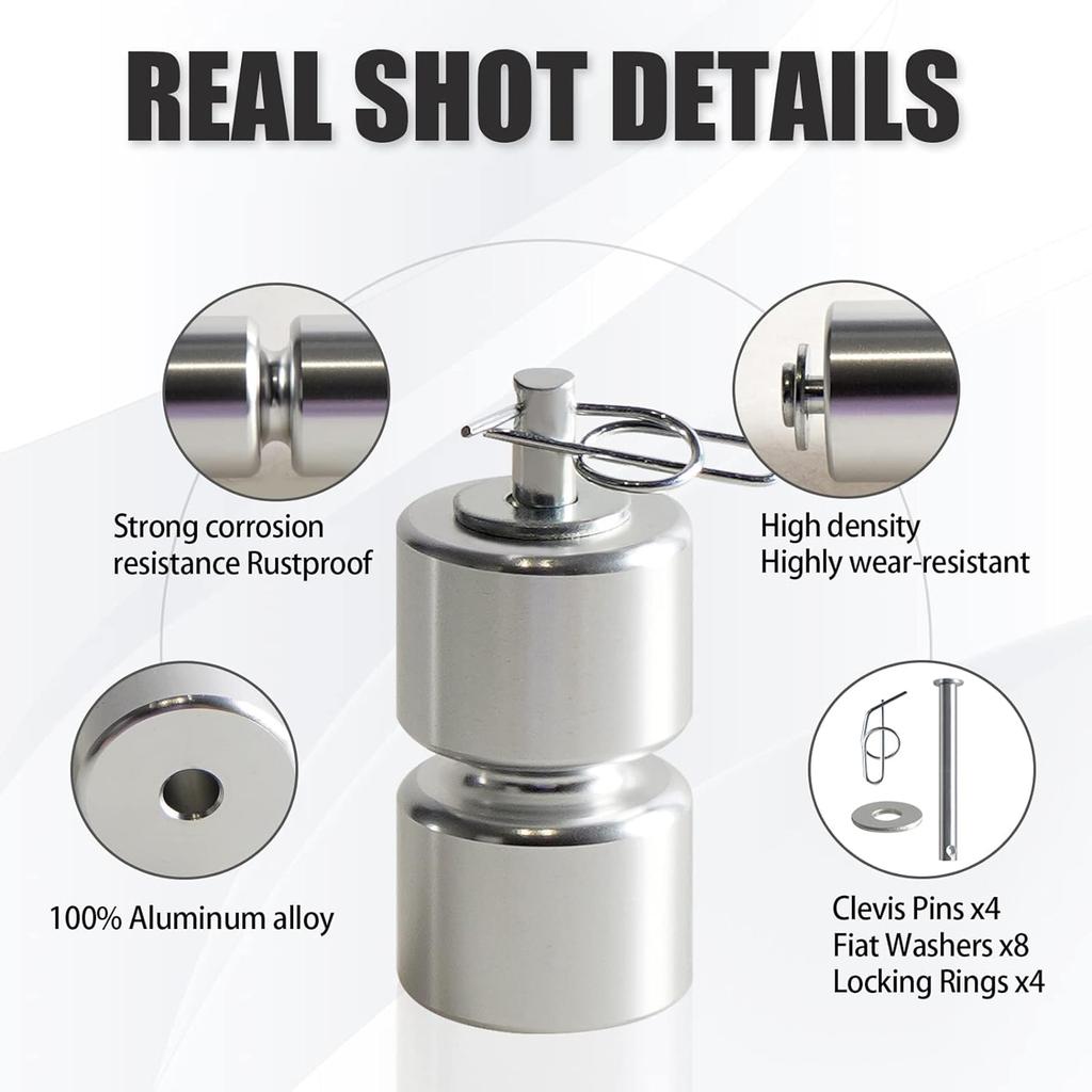 Trailer Tailgate Rollers Kits Aluminum Rollers Pins Washers Rings Replacement Smooth & Quiet Operation Easy Lift Gate