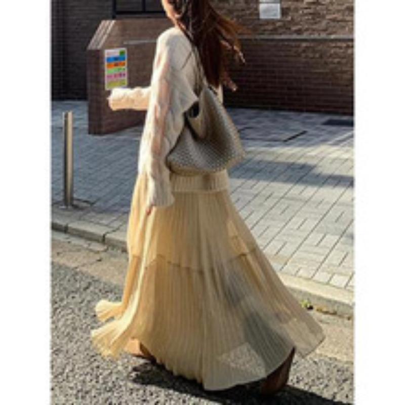 

Весенне-летняя новая модная темпераментная юбка, универсальная юбка с высокой талией, осенне-зимняя плиссированная свободная юбка XL