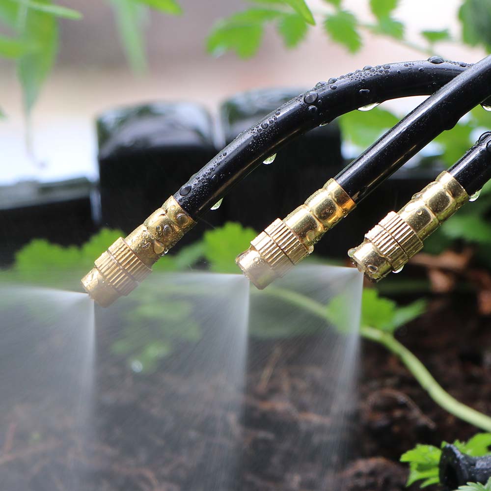 3-way 20/30/50cm Misting Nozzle 360° Bend Atomizer Sprayer Slip Lock Quick Connect 3/8" 9/12mm Garden Irrigation Cooling System