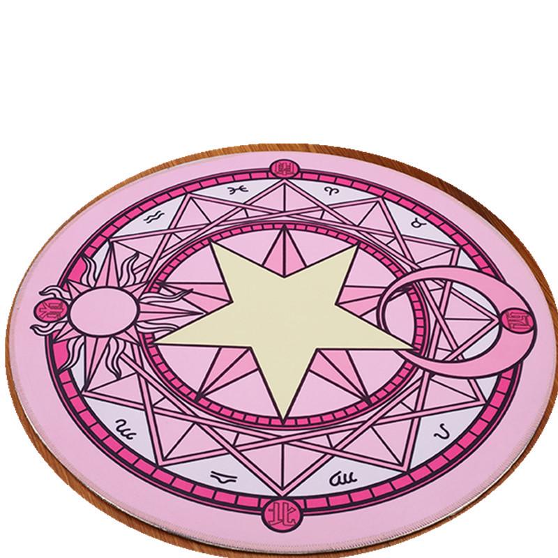 Pink Cardcaptor Sakura Magic Circle Bedside Carpet - Cute Cartoon Floor Mat for Girls' Bedrooms