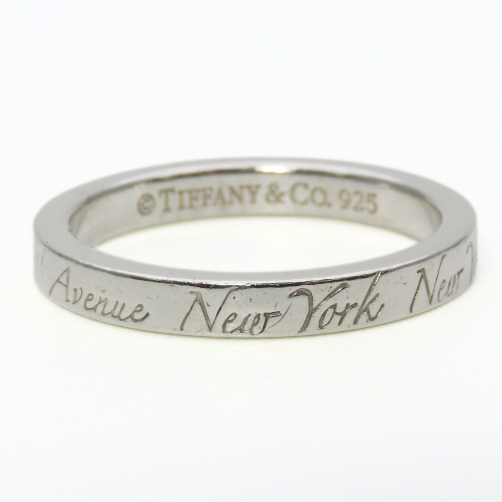 Used TIFFANY&Co. Ring Notes Narrow New York EU#53.5 Silver925 3.0g Silver Accessories