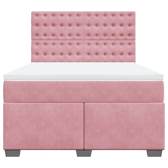 Maison Exclusive - Sommier à lattes de lit avec matelas Rose 160x200 cm Velours