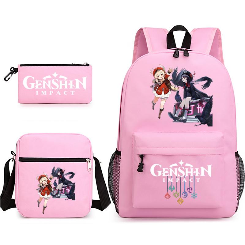 

Yuanshen Backpack 3 pieces/set Girls Boys Travel Shoulder Bag School Backpack School bag 3-piece set