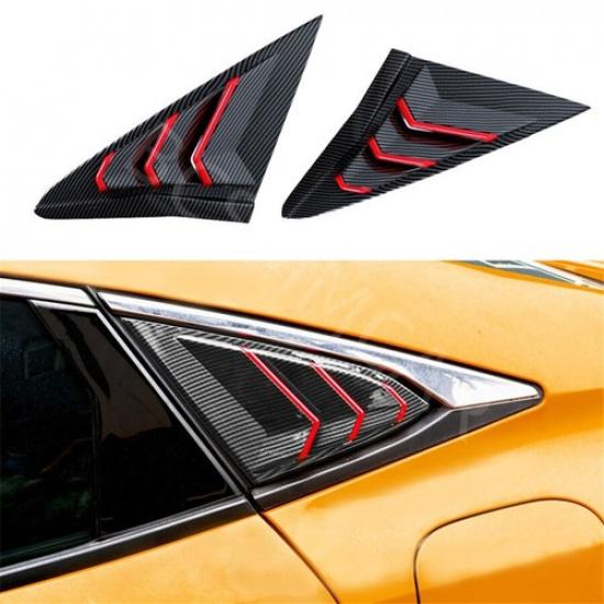 Quarter Window Louver Cover Accessories Fit For Honda Civic Hatchback 2016-