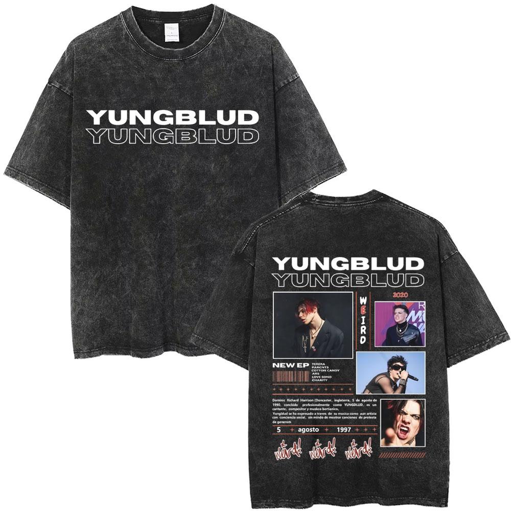 Gewaschenes Vintage Yungblud Lowlife Logo T-Shirt Herren Damen Mode Rock Retro Kurzarm T-Shirt Herren Freizeit Baumwoll T-Shirts