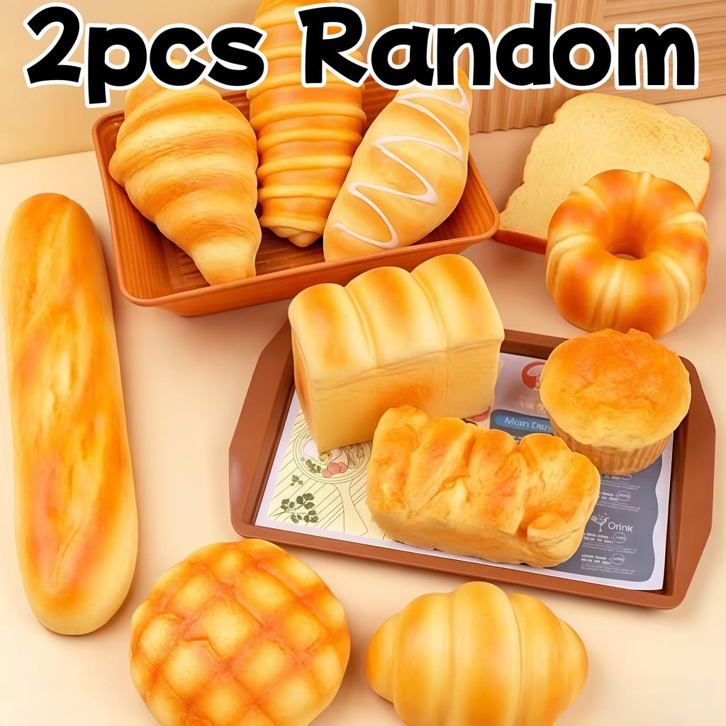 Creative Squishy Simulation Bread Pu Foam Kneading Music Slow Rebound Sensory Decompression Toy Hand Relaxation Toy Party Gifts