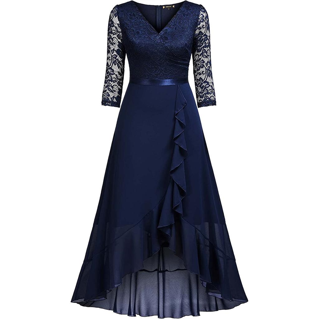 2025 spring and summer new cross-border Amazon European and American women's clothing chiffon small dress skirt lace bridesmaid dress dress