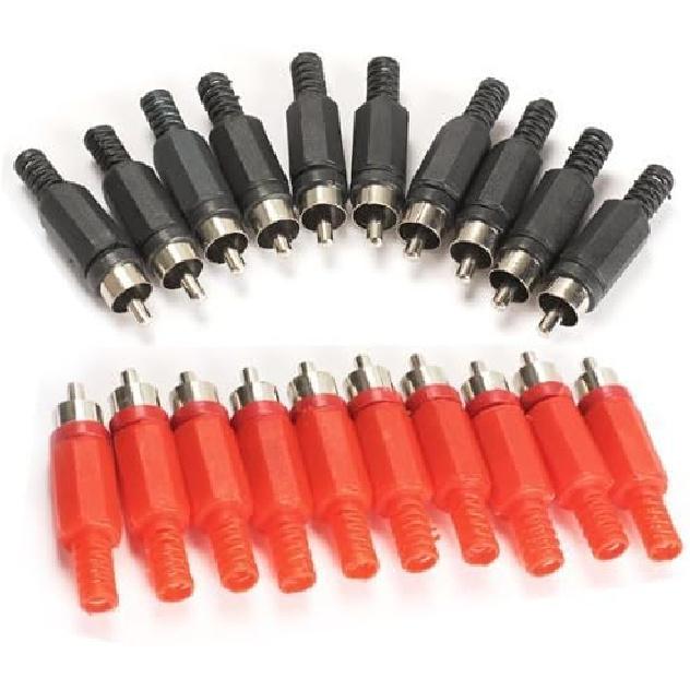 Honbay 20 шт. Паяный RCA штекер Мужской Аудио Видео Адаптер Разъем Профессиональный