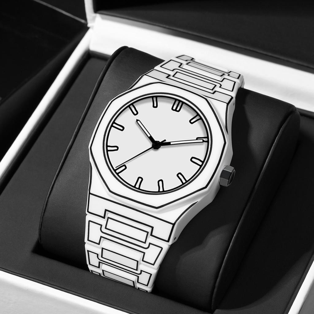 Fashion Trend Animation Line Personality Second Dimensional Art Student Watch Men'S And Women'S Sports Waterproof Quartz Watch
