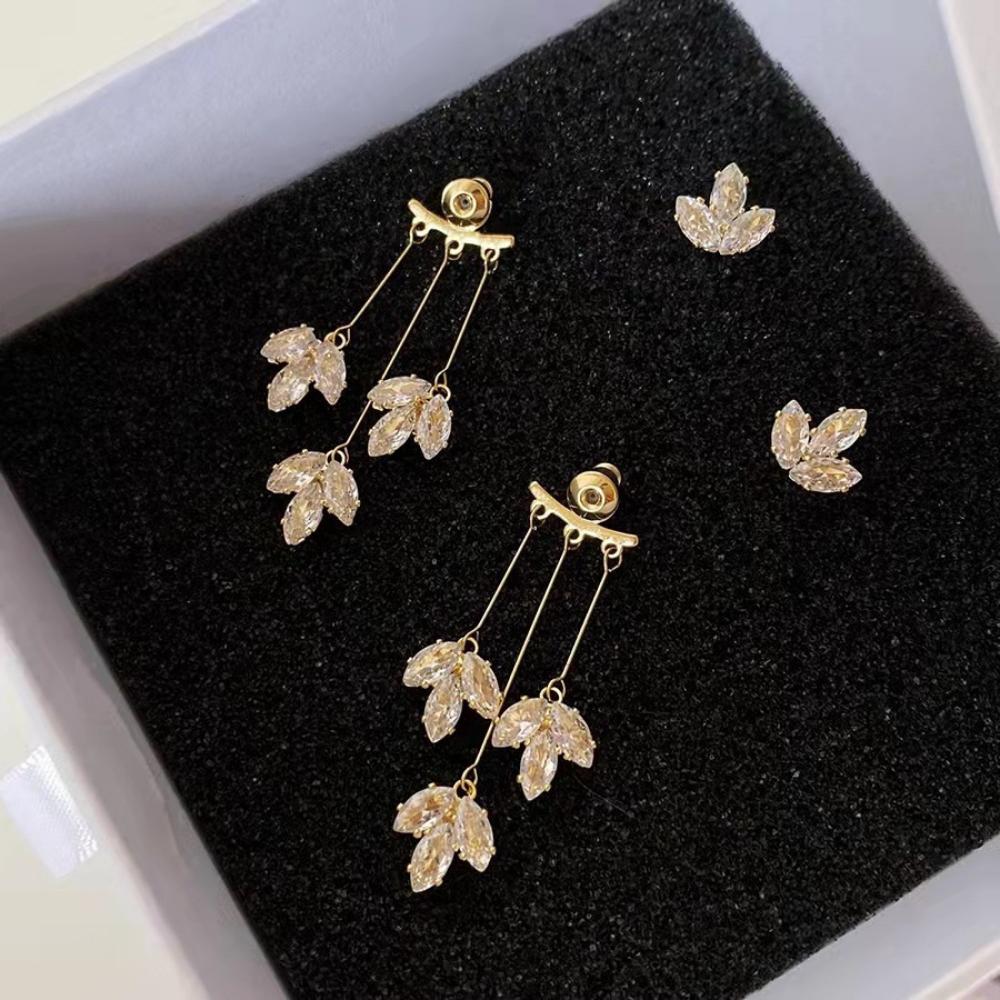 Maple Leaf Tassel Earrings Charming Fashion Jewelry Retro Maple Leaf Earrings Sparkling Women Earrings For Everyday Casual Wear