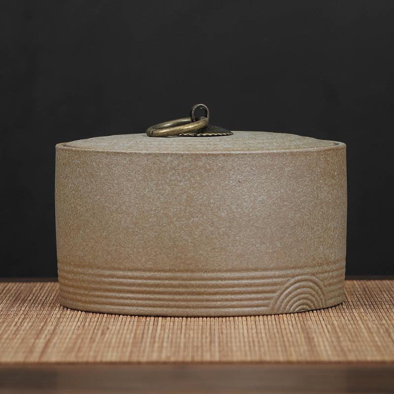 

Retro Cylindrical Ceramic Storage Jar with Lid Sealed Tea Cans Candy Grain Storage Box Porcelain Jar Crafts Gift Home Decoration