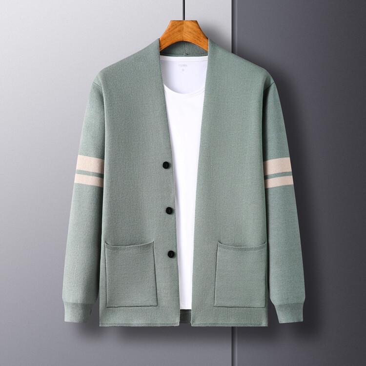High-End Knitted Sweater Middle-Aged And Young Men'S Cardigan Thin Spring And Autumn Coat Casual Handsome Men'S Top Tide