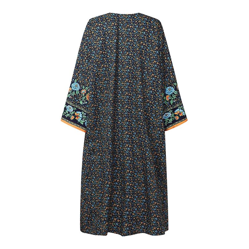 ZANZEA Bohemsk trykk Ferie Hverdagslig Langermet Strand Lang Cardigan Cover-up