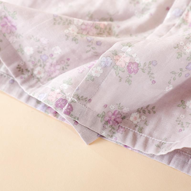 Robe de nuit en gaze florale 100% coton pour femme - Douce pour la peau & Absorbante Robe d'intérieur de loisirs