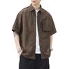 Outdoor Short-sleeved Shirt Men's American Trendy Japanese Retro Loose Mid-sleeved Shirt