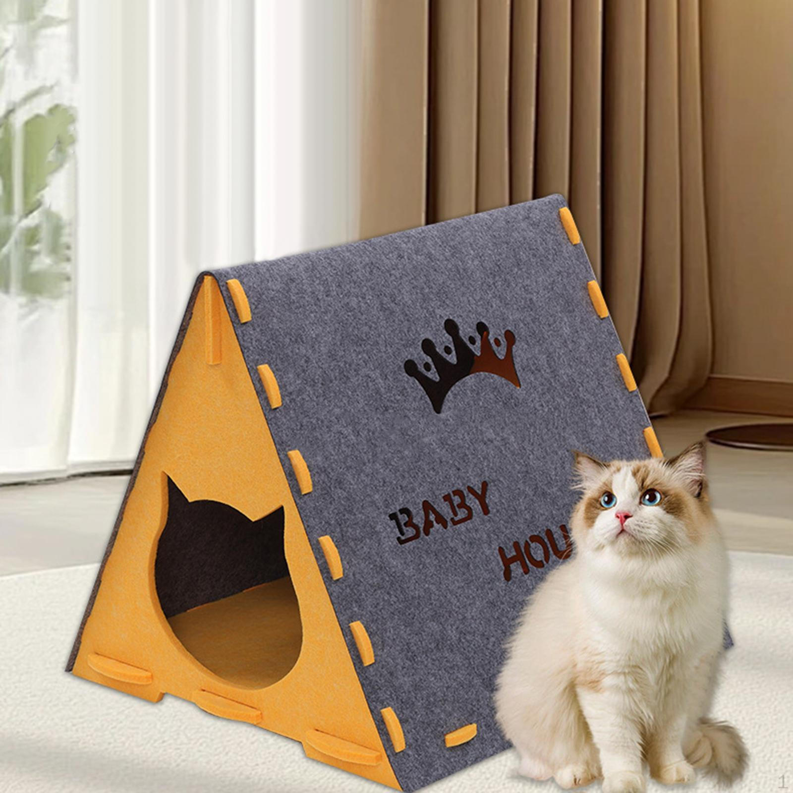 

Cat En Felt House Unwavering Detachable for Interior Cats of Provides Comfortable сірий колір