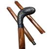 Handmade Black Brass Handle Walking Stick  3 Fold Cane