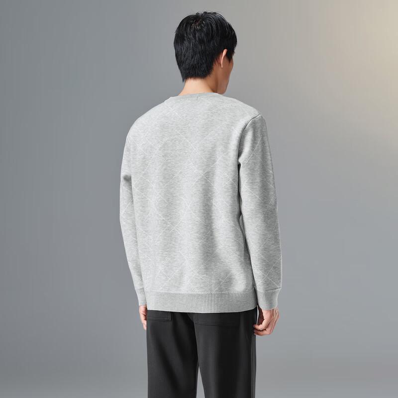 HLA Men's Jacquard Crew Neck Long-Sleeve Fleece Sweater