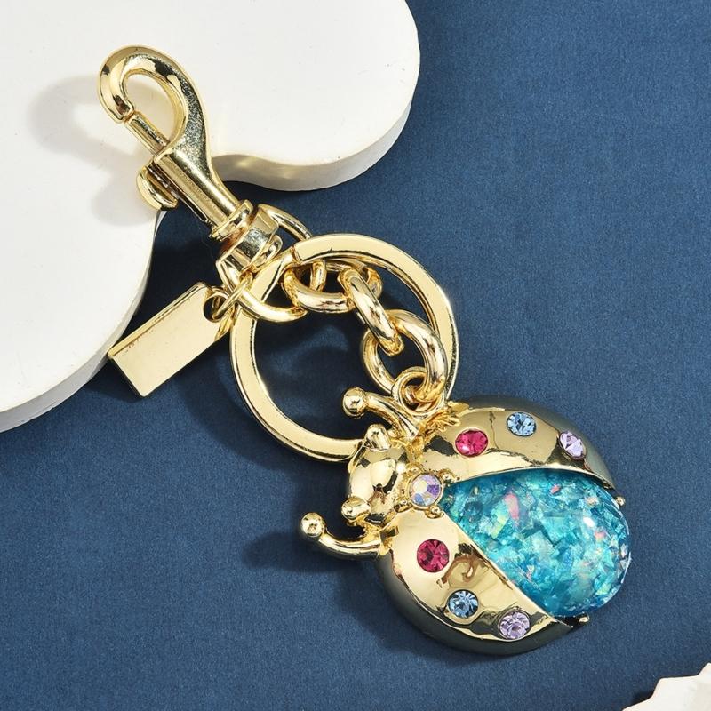 Stylish Ladybugs Keychain With Crystals Rhinestones Alloy Designs For Trendy Accessories