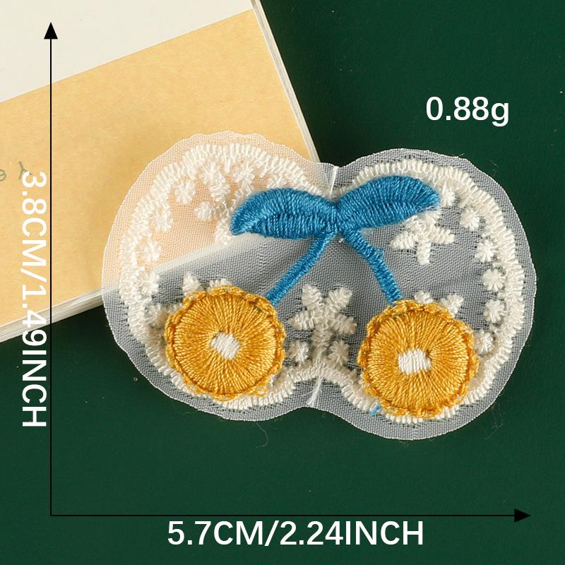 Computer Embroidery Label Hair Accessories Accessories Cherry Lace Embroidery Stickers Diy Patches Clothing Accessories Cloth Labels Cloth Stickers
