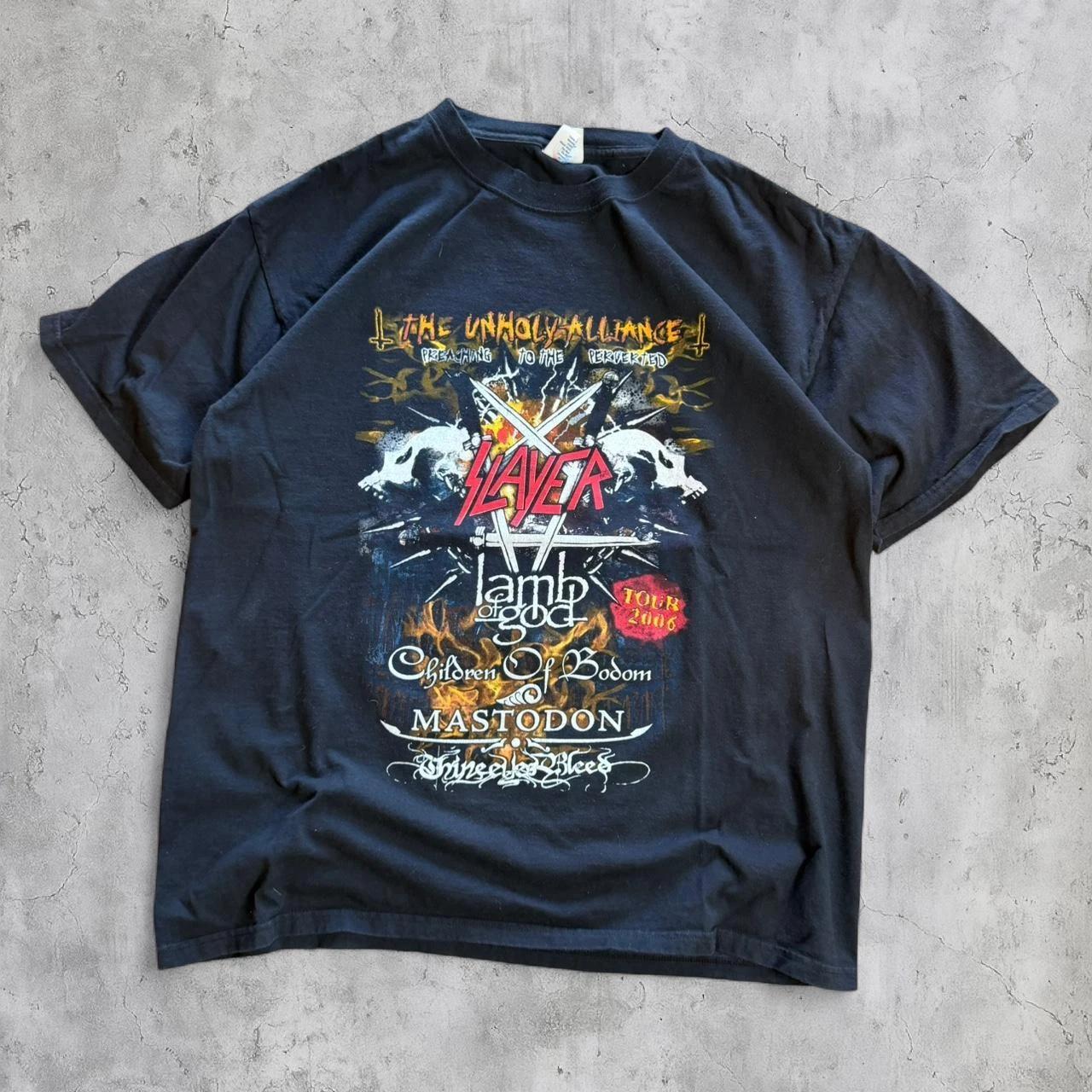 

Slayer Unholy Alliance 2006 Tour T-shirt Thrash Metal Band Tee S-5XL S