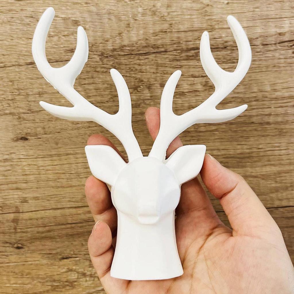 3D Silicone Elk Mold Deer Head Resin Mold Christmas Deer Plaster Mold For Fondant Candy Cupcake Cake Topper Ice Cream