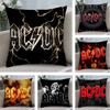 AC/DC Rock Band Pillow Case Square Double‑Sided Print Cushion Case For Sofa Home Bedchamber Decor Gift