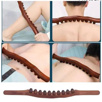 20 Beads Massage Wood Tool Tendon Roller Beech Scraping Stick Point Treatment Gua Sha Relax Therapy Back Leg