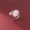925 Silver Lotus Flower Adjustable Rings For Women Wedding Engagement Luxury Jewelry Accessories Jewellery