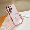 Simple heart-shaped pattern pink electroplated Glass Phone Casesuitable for Samsung S26 S25 S24 S23 S22 S21 S20and other models