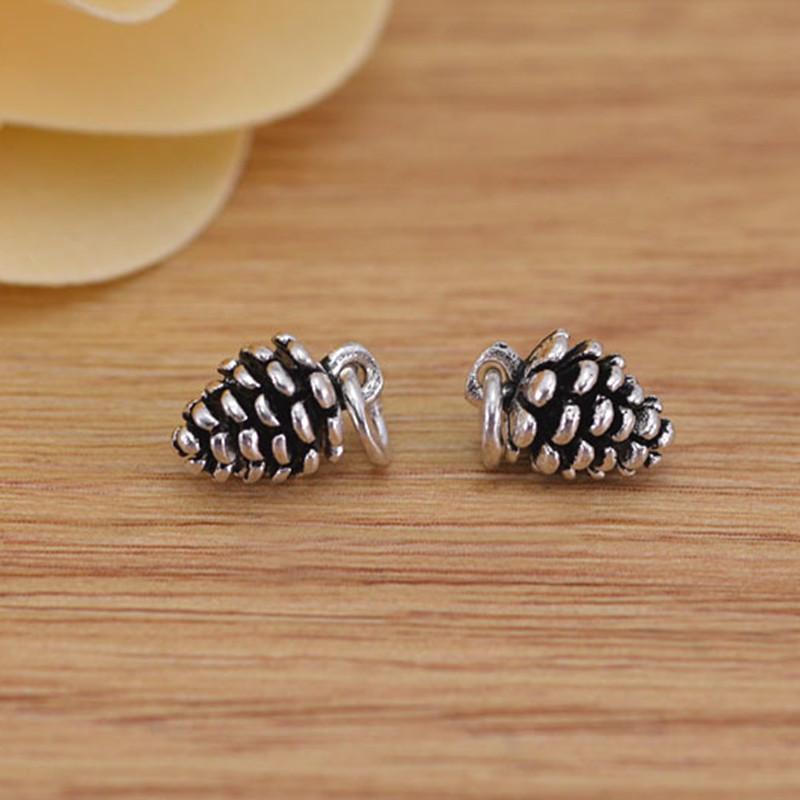 925 Sterling Silver Earring DIY Jewelry Accessories Small Red Pendant Base Charms for Woman Jewelry Bracelets Accessories