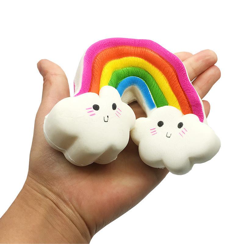 Cartoon Rainbow Stress Relief Toy With Soft Pu Foam Material For Kids And Adults