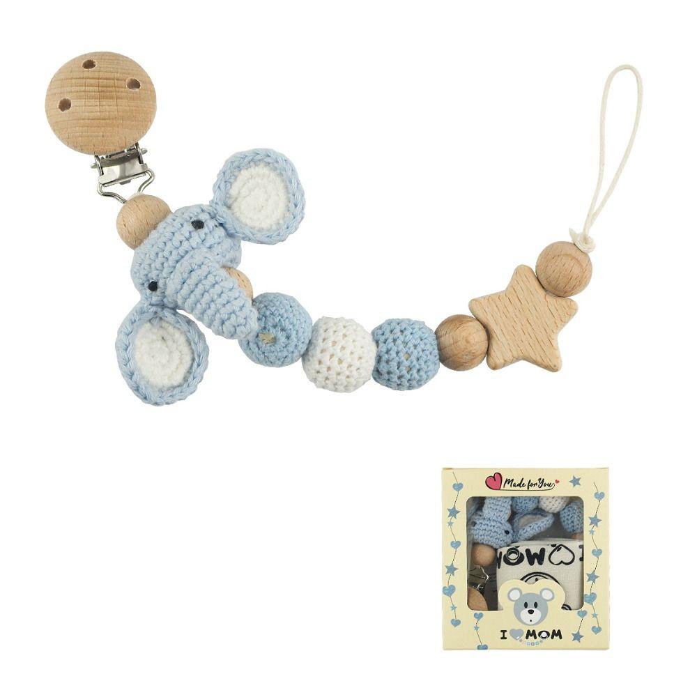 Crochet Animal Pacifier Clips Baby Teether Toys Straps Baby Pacifier Chain Pacifier Holder Clips