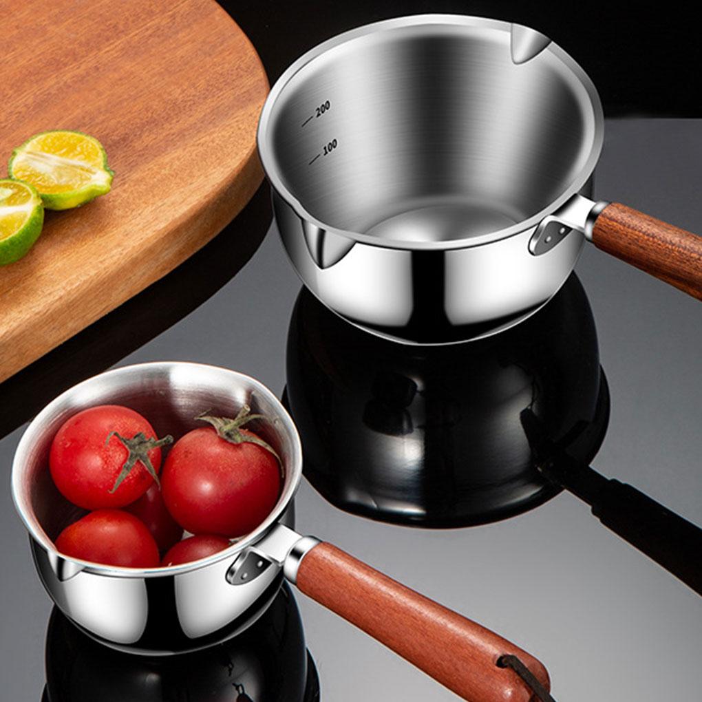 Double Button Stainless Steel Pot Comfortable Grip For Effortless Pouring Milk Pan Saucepan Milk Pot