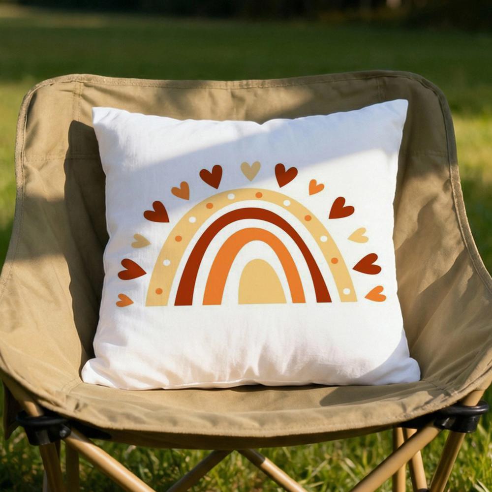 

Rainbow Print Cushion Cover Soft Reversible Durable Pillow Cover MultiScene Use for Home Car Daily Comfort 30X30cm