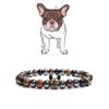 Unique French Bulldog Bracelet Men Natural Tiger Eyes Hematite Turquoises Stone Elastic Bangles Charm Meditation Erkek Bileklik