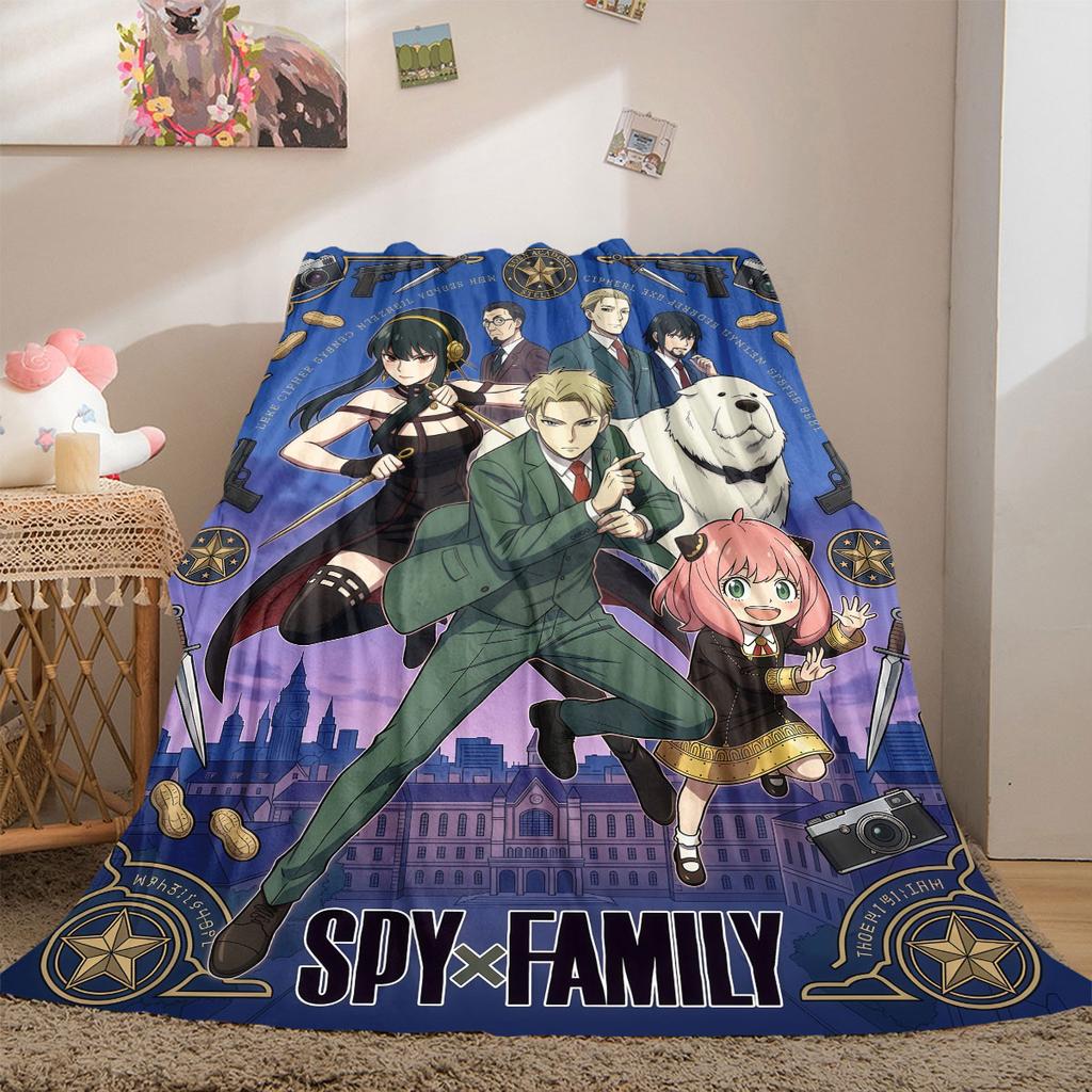 SpyxFamily Professional 2D Print Flannel Blanket, Cartoon Graphic for Room, Warm Bedding Travel Essentials_LIAN
