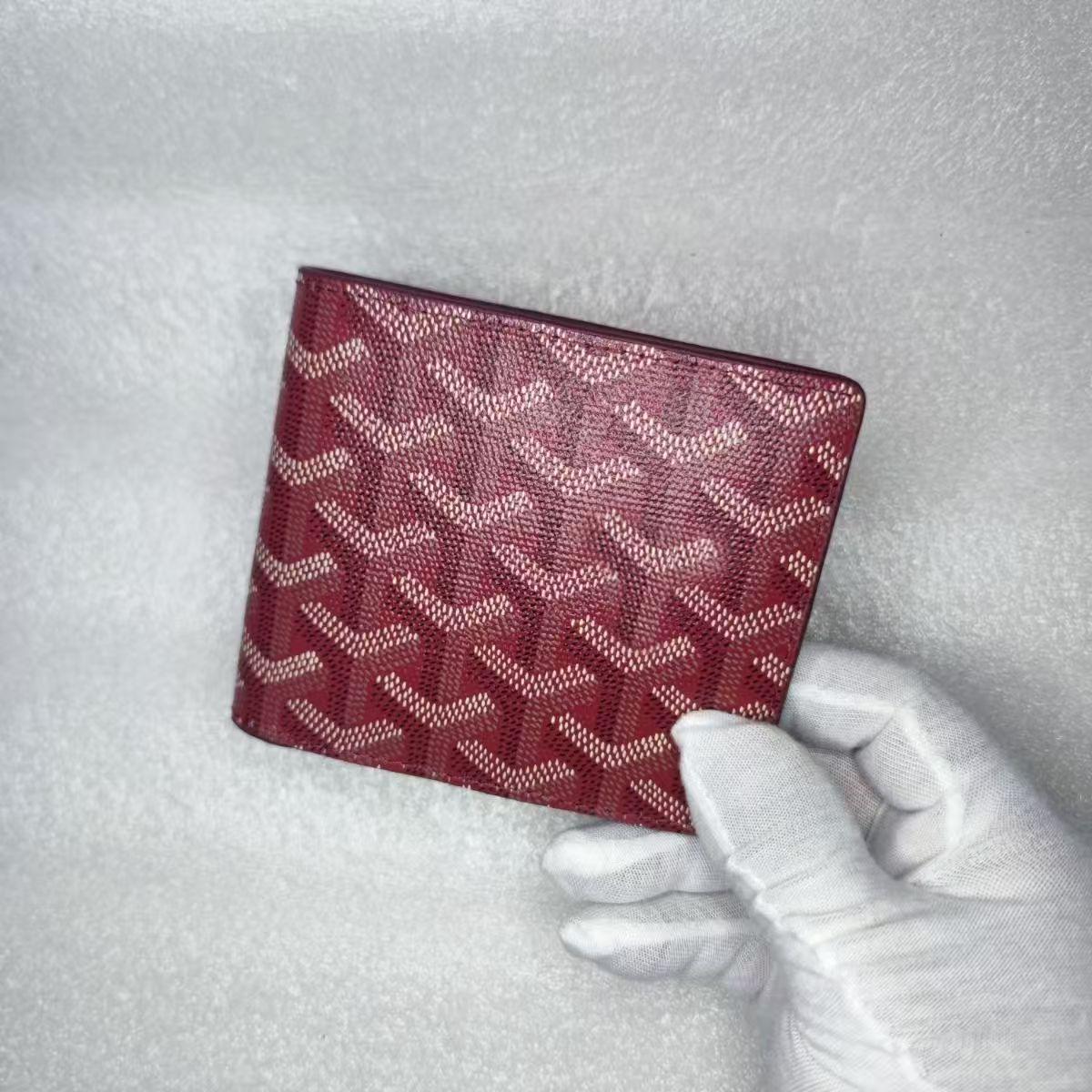 Chose One Goya Houndstooth Unisex Portemonnee - Nieuwe Print, Compact Ontwerp voor Mannen en Vrouwen 11.5x9CM wijnrode kleur