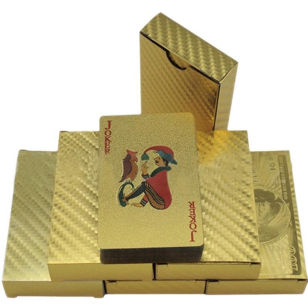 Gold Foil Black Plastic Playing Cards - Waterproof, Wear-Resistant PVC for Dou Dizhu Entertainment