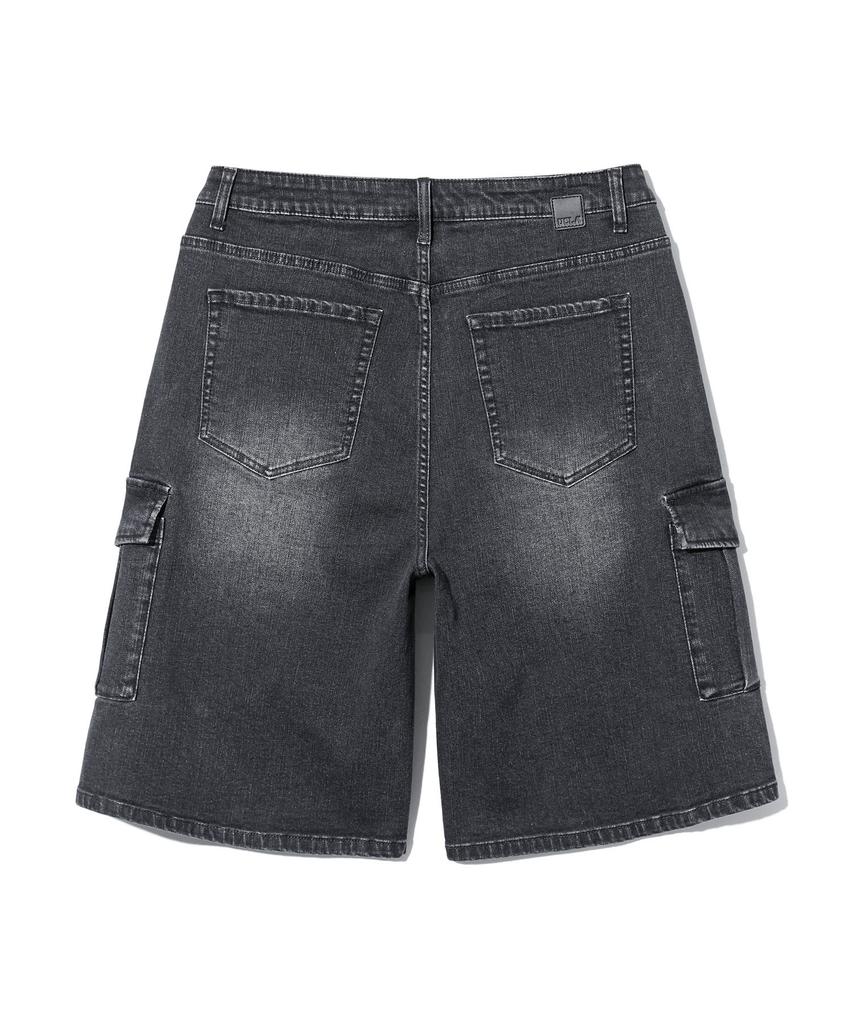 Ucla Unisex Cat Brush Cargo Bermuda Denim Shorts [Dk-Grey] (Uc5Dh20)