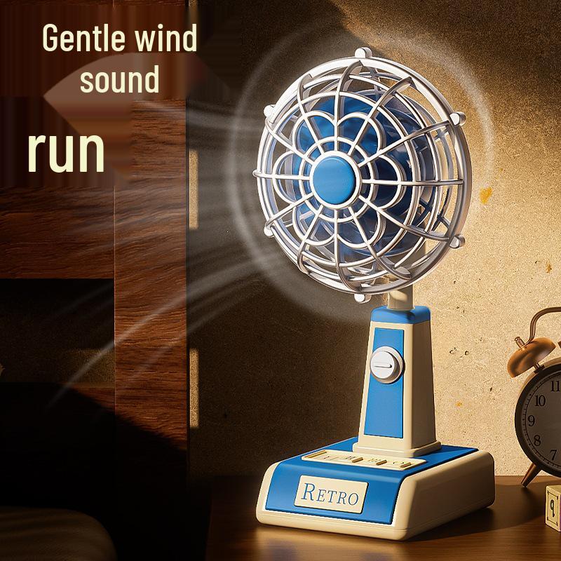 Retro USB Foldable Three-Speed Rechargeable Desktop Fan