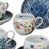 Kutani ware Iwataya coffee set with floral pattern, K8-1023