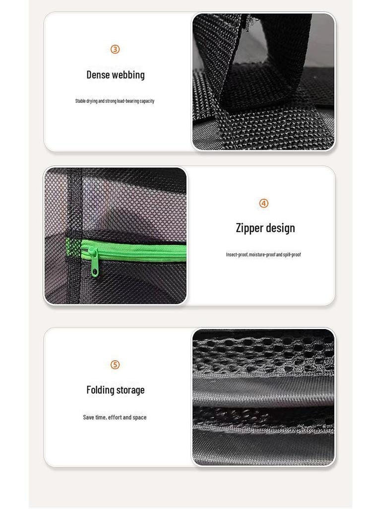 60cm Foldable Round Herb Drying Net and Hanging Basket